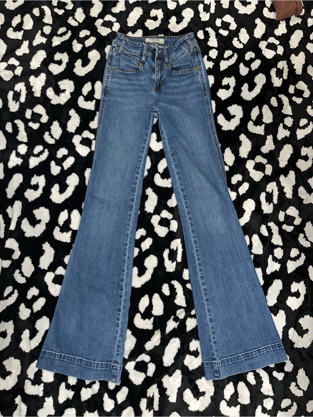 Women's Medium Blue High-Rise Flare Jeans